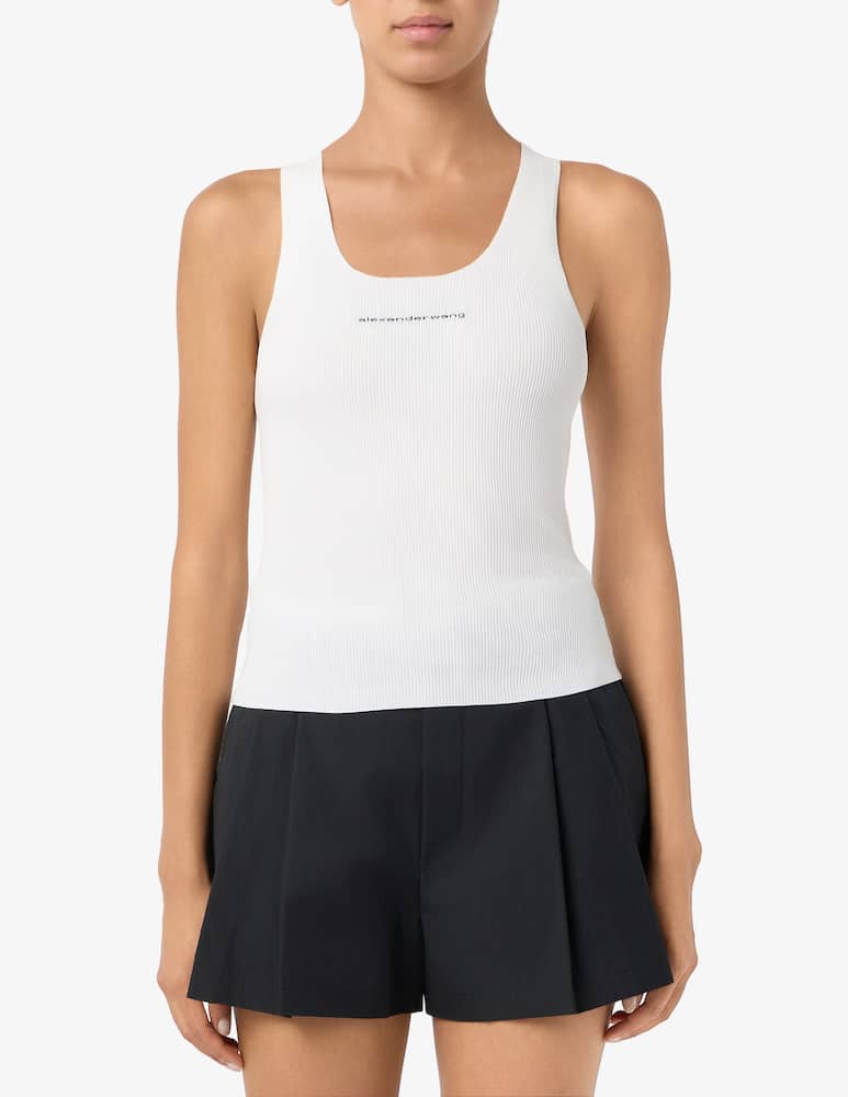Alexander Wang Ribbed racer tank top with logo - picture 1 Alexander Wang Ribbed racer tank top with logo - picture 1