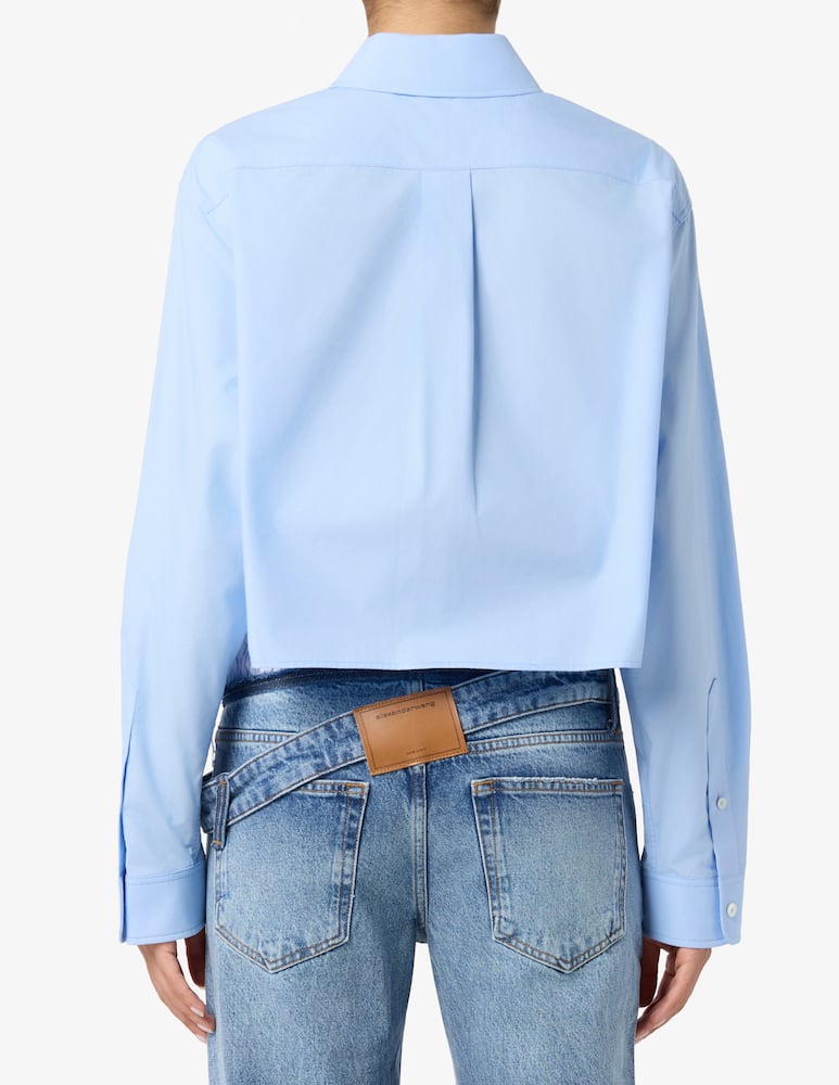 Alexander Wang Camicia cropped con logo ricamato - immagine 3 Alexander Wang Camicia cropped con logo ricamato - immagine 3
