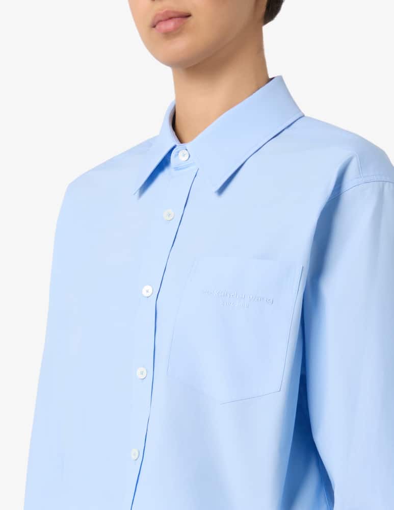 Alexander Wang Camicia cropped con logo ricamato - immagine 4 Alexander Wang Camicia cropped con logo ricamato - immagine 4