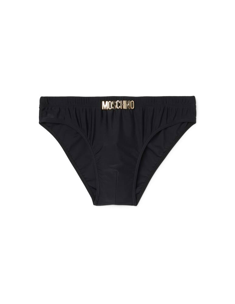 rinascente Moschino Gold mini logo swim brief