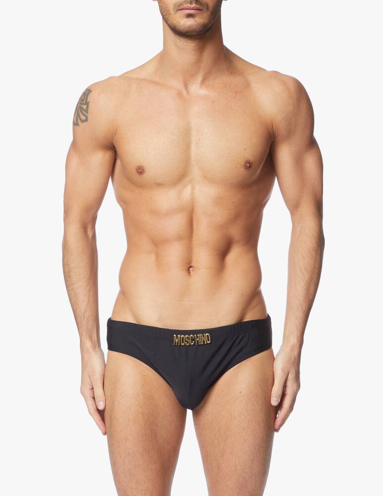 rinascente Moschino Gold mini logo swim brief