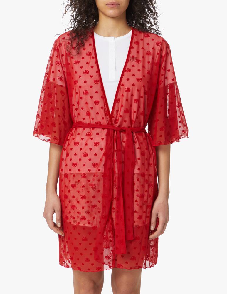 rinascente Chiara Ferragni Cotton dressing gown - red