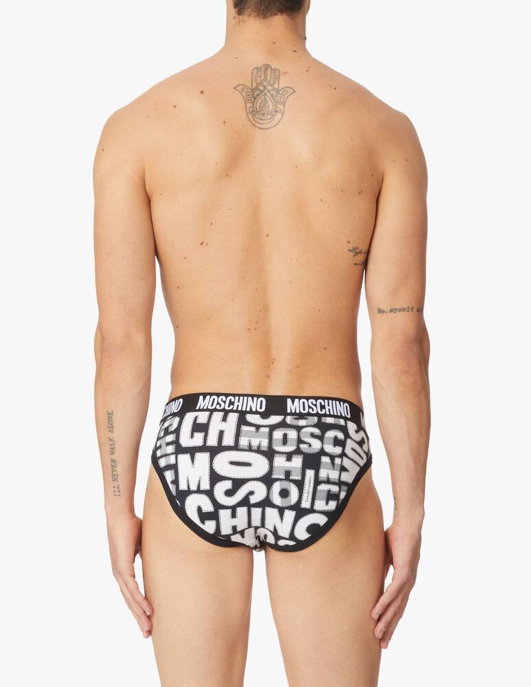 rinascente Moschino Patch allover brief - black