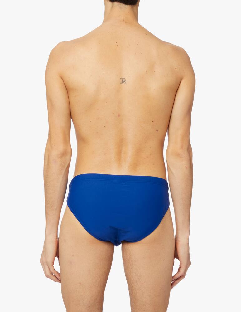 rinascente Moschino Slip logo lettering metal - blu