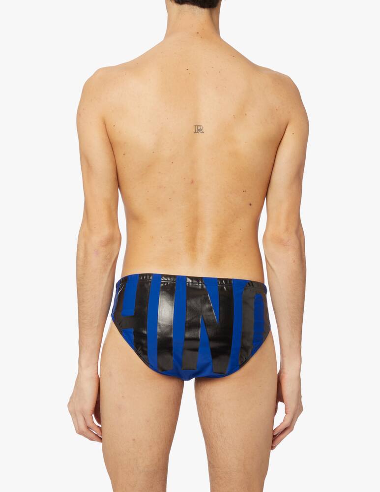 rinascente Moschino Rubberized maxi logo brief - blue