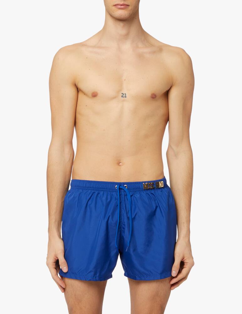 rinascente Moschino Metal logo lettering trunk - blue