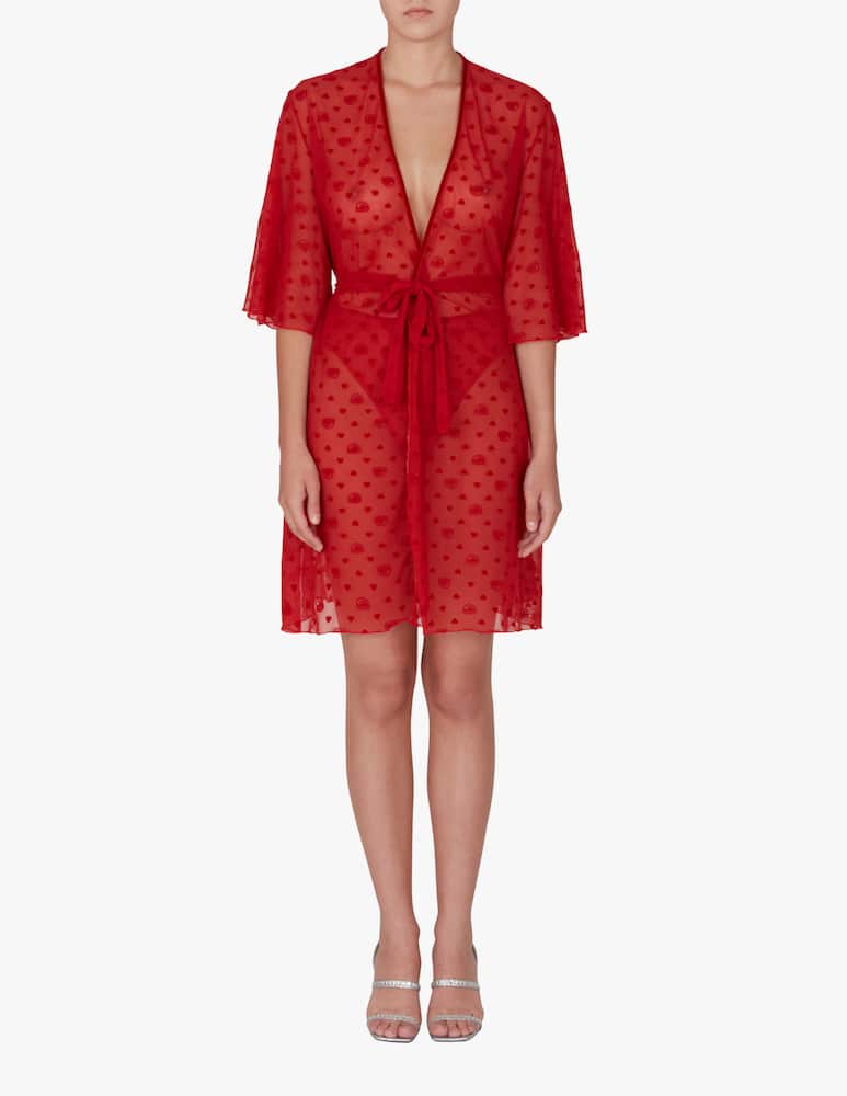 rinascente Chiara Ferragni Cotton dressing gown - red