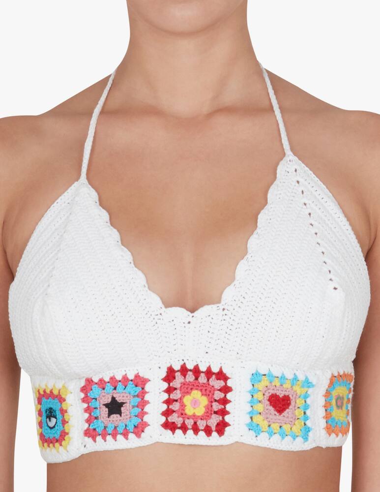 rinascente Chiara Ferragni Triangle bikini top - white