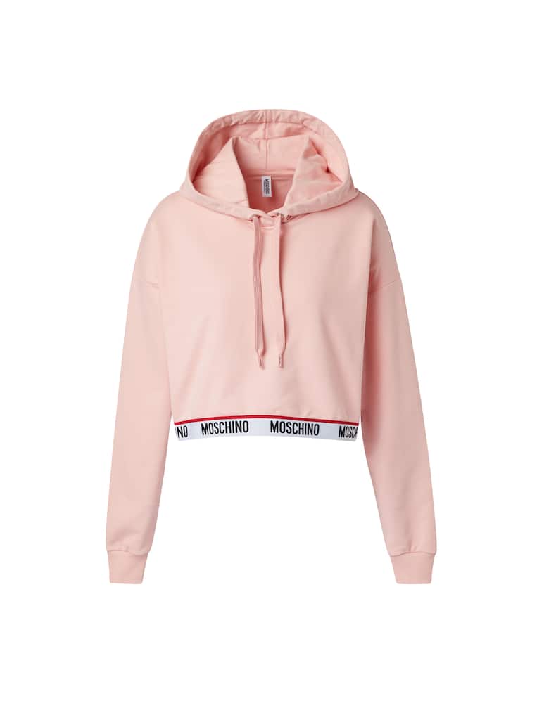 Moschino Felpa con cappuccio cropped - rosa - immagine 1