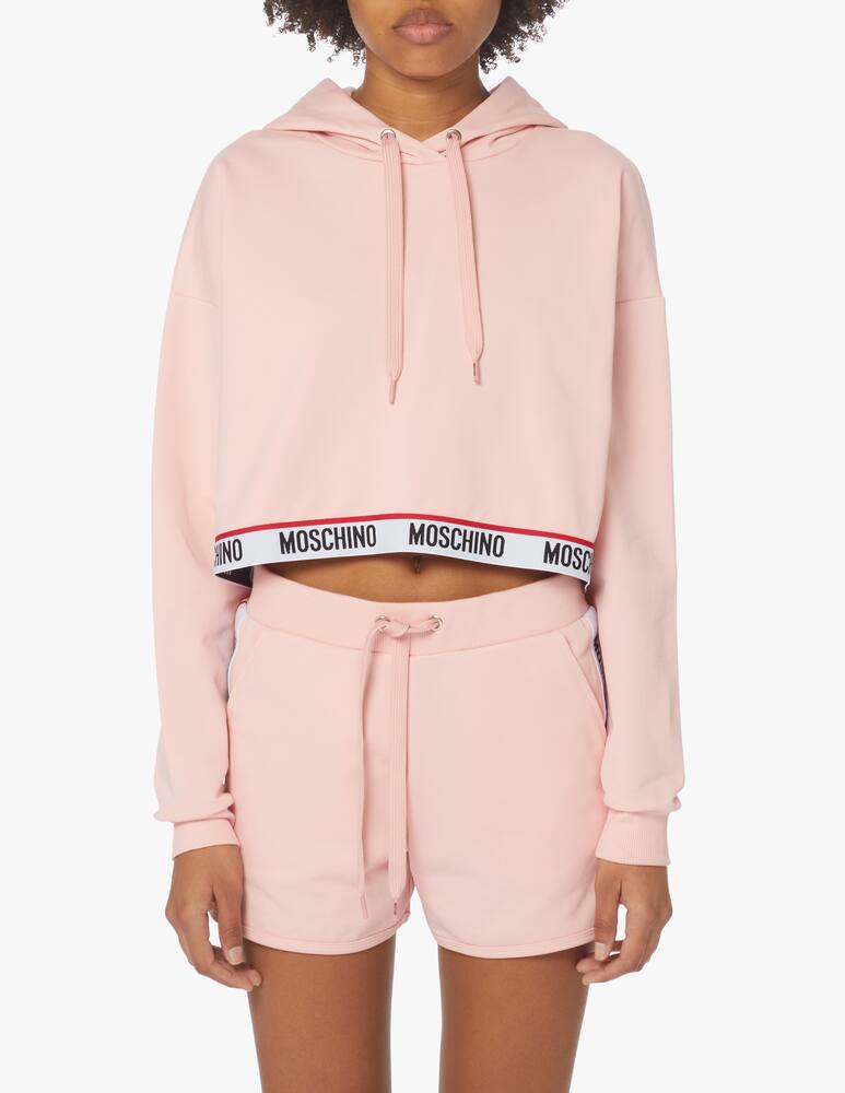 rinascente Moschino Felpa con cappuccio cropped - rosa