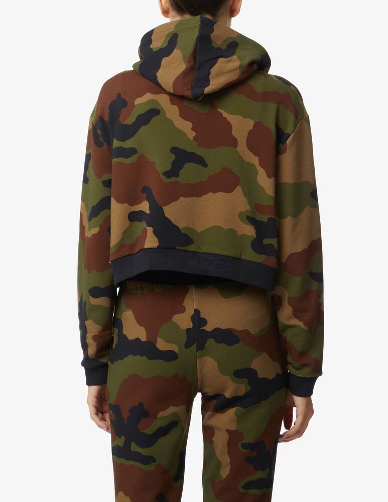 rinascente Moschino Felpa cropped con cappuccio - Oliva