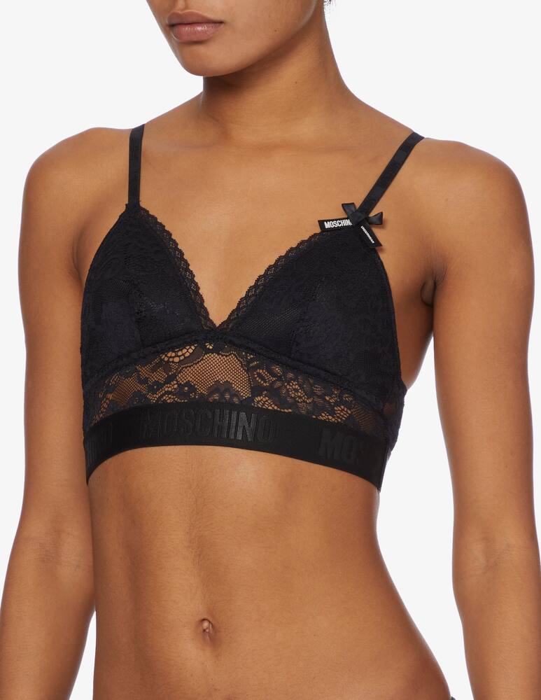 rinascente Moschino Reggiseno a triangolo in pizzo - Nero