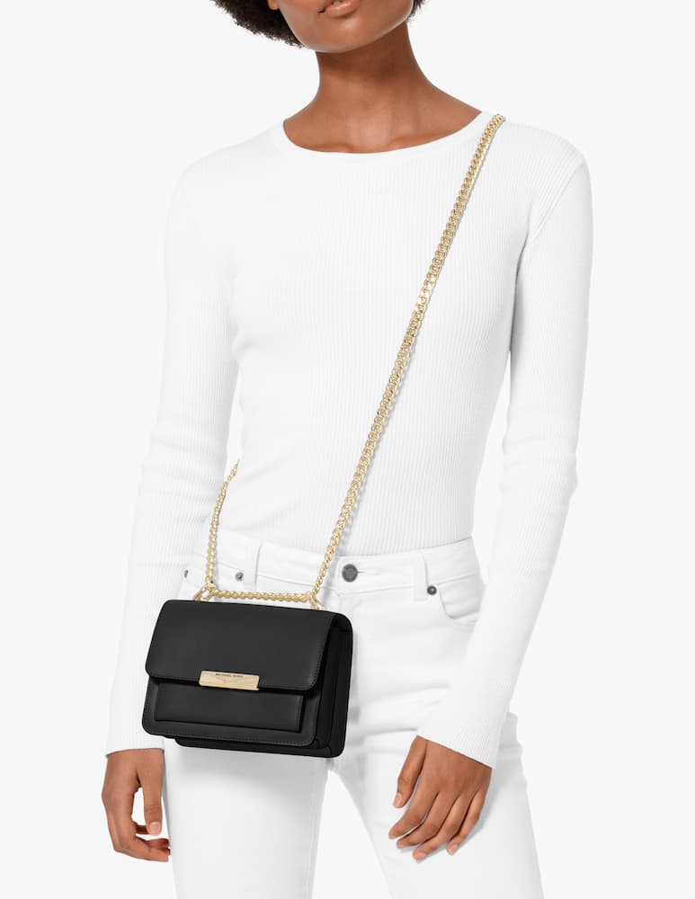 rinascente Michael Michael Kors Jade extra small leather crossbody bag - black