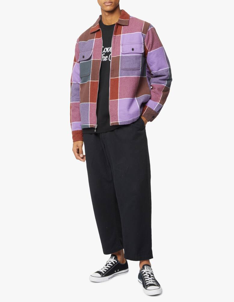 rinascente Obey Camicia overshirt full zip check grande