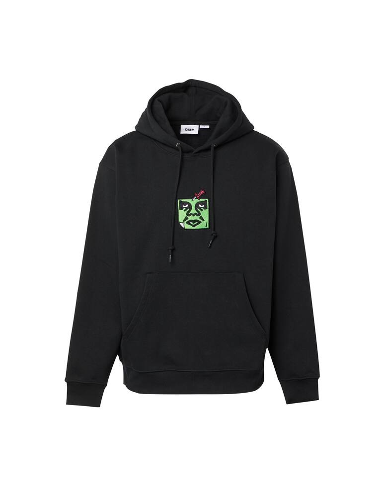 rinascente Obey Embroidered pin face hoodie - black