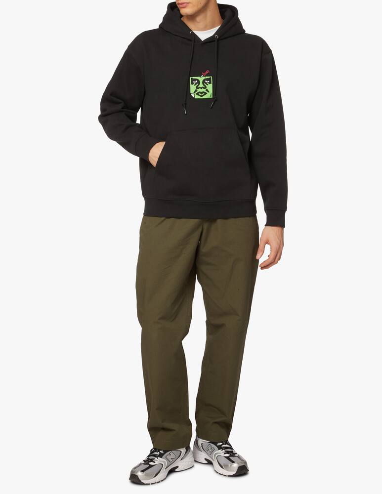 rinascente Obey Embroidered pin face hoodie - black