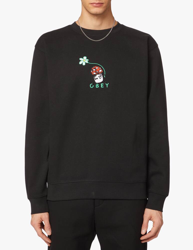 rinascente Obey Happy shroom roundneck sweatshirt - black