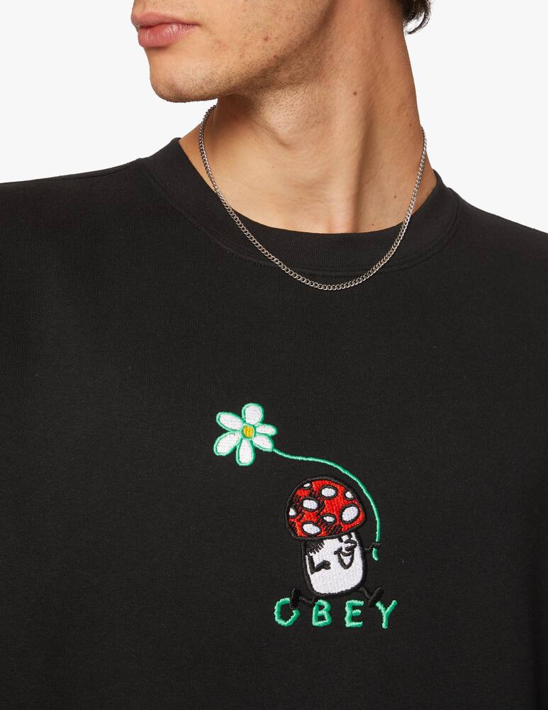rinascente Obey Happy shroom roundneck sweatshirt - black