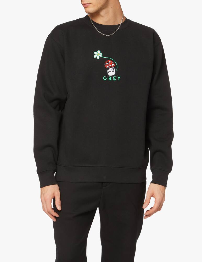 rinascente Obey Happy shroom roundneck sweatshirt - black