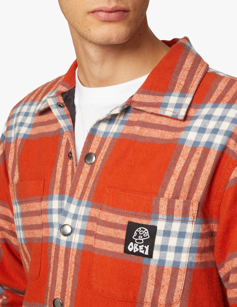 rinascente Obey Giacca overshirt bryson a quadri - rosso
