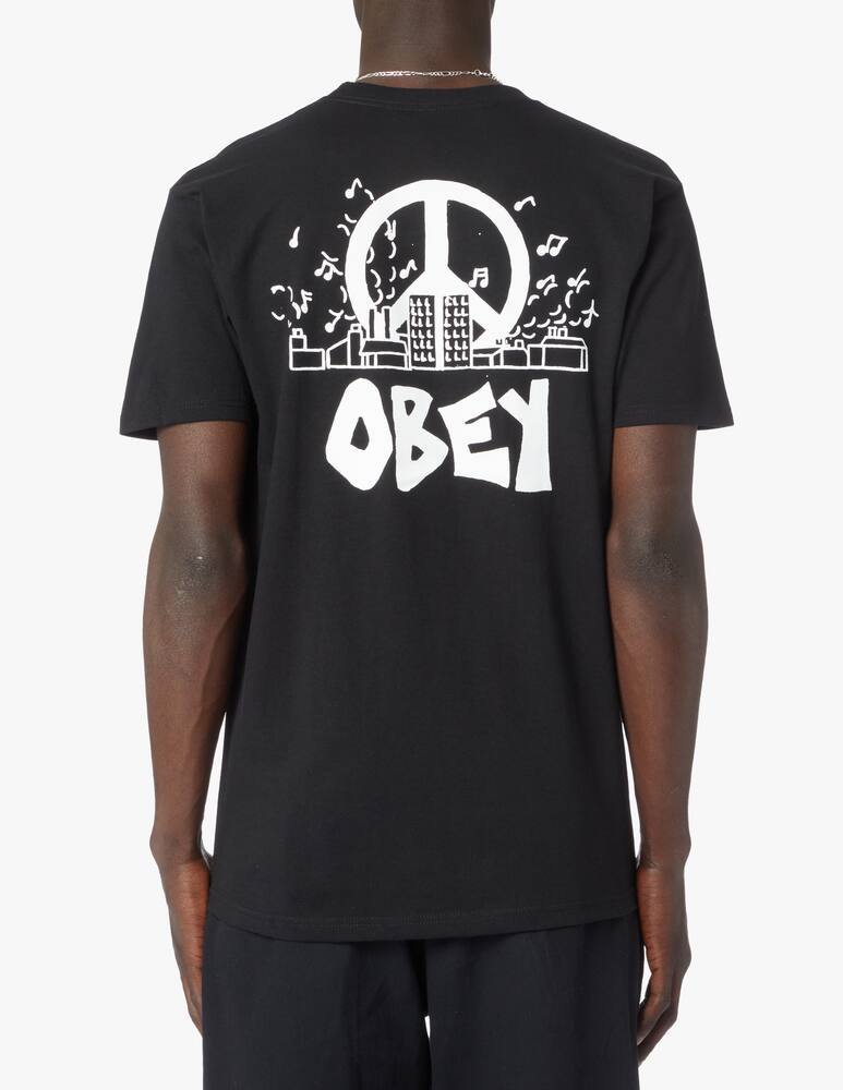 rinascente Obey Maglietta manica corta peace back - nero