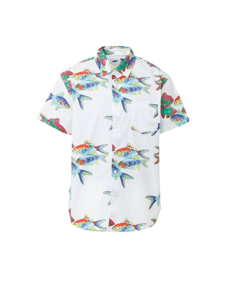 rinascente Obey Fish bowl short sleeve shirt - white