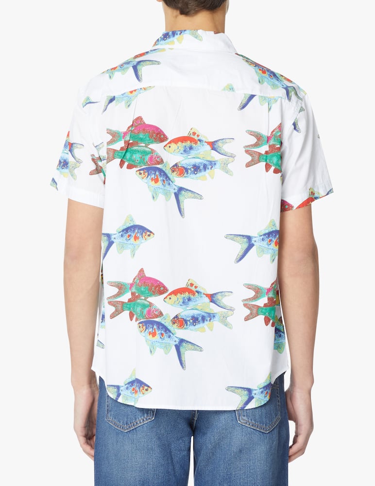 rinascente Obey Fish bowl short sleeve shirt - white