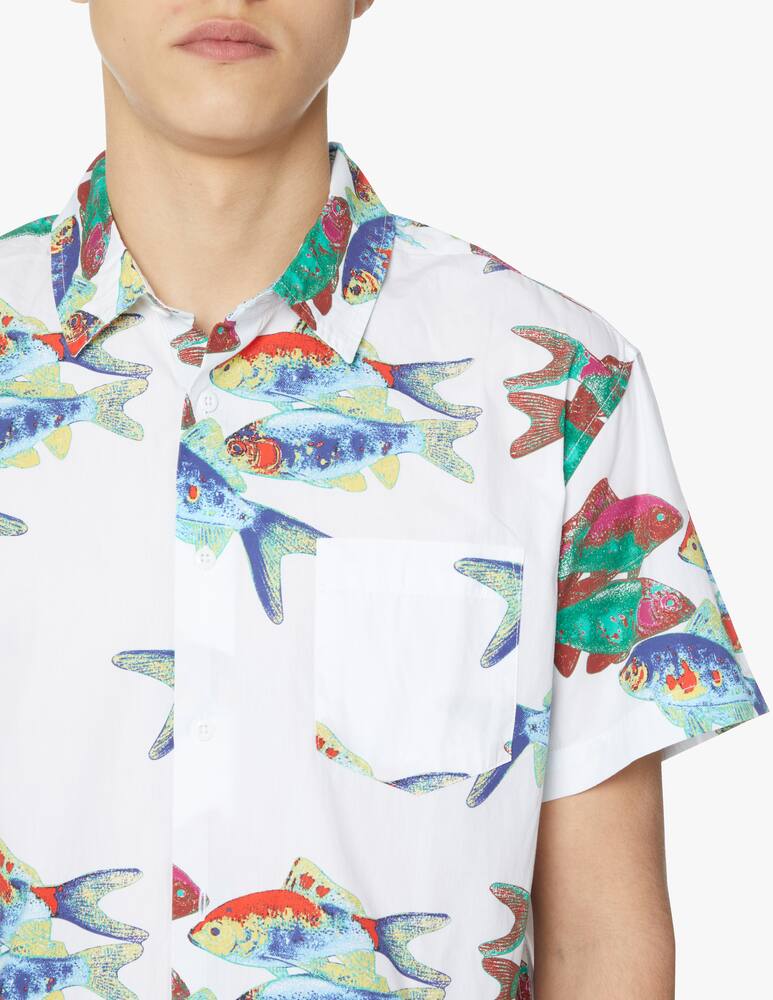 rinascente Obey Fish bowl short sleeve shirt - white