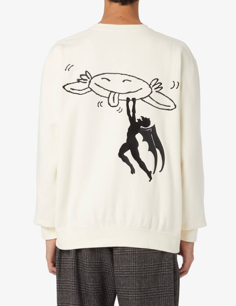 rinascente Obey Felpa girocollo con ricamo - Bianco