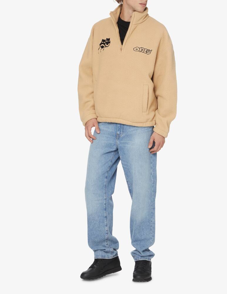 rinascente Obey Sherpa sweater with zip - Beige