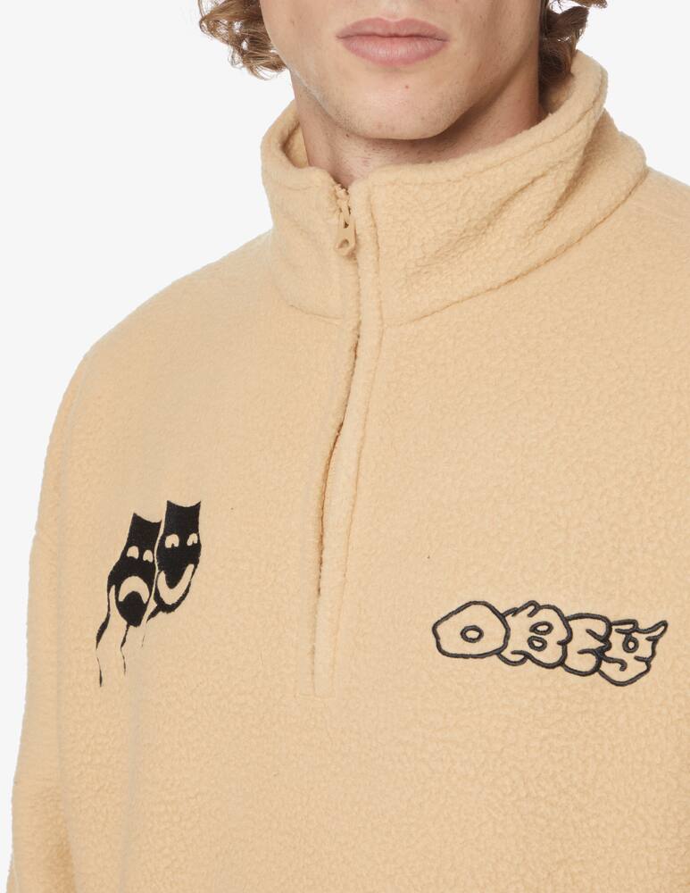 rinascente Obey Sherpa sweater with zip - Beige