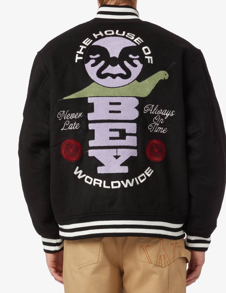 rinascente Obey Printed varsity bomber jacket - Black