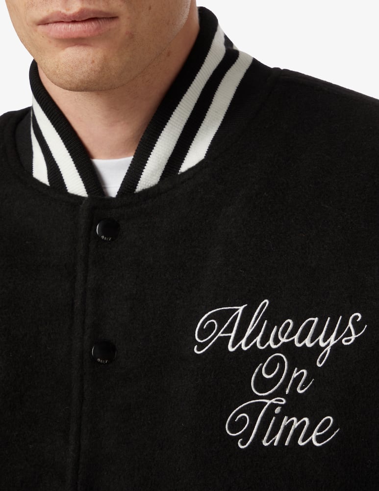 rinascente Obey Printed varsity bomber jacket - Black