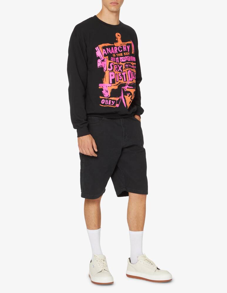 rinascente Obey Felpa girocollo sex pistols stampa frontale - Nero