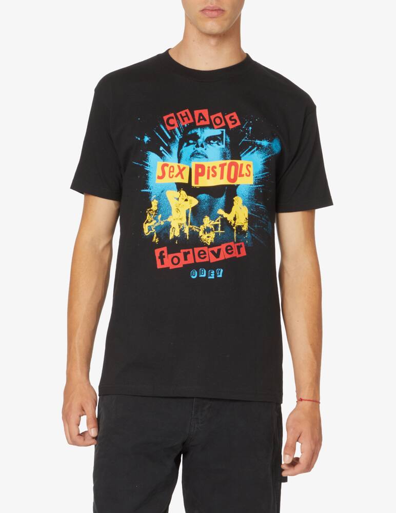 rinascente Obey Caos print sex pistols t-shirt - Black