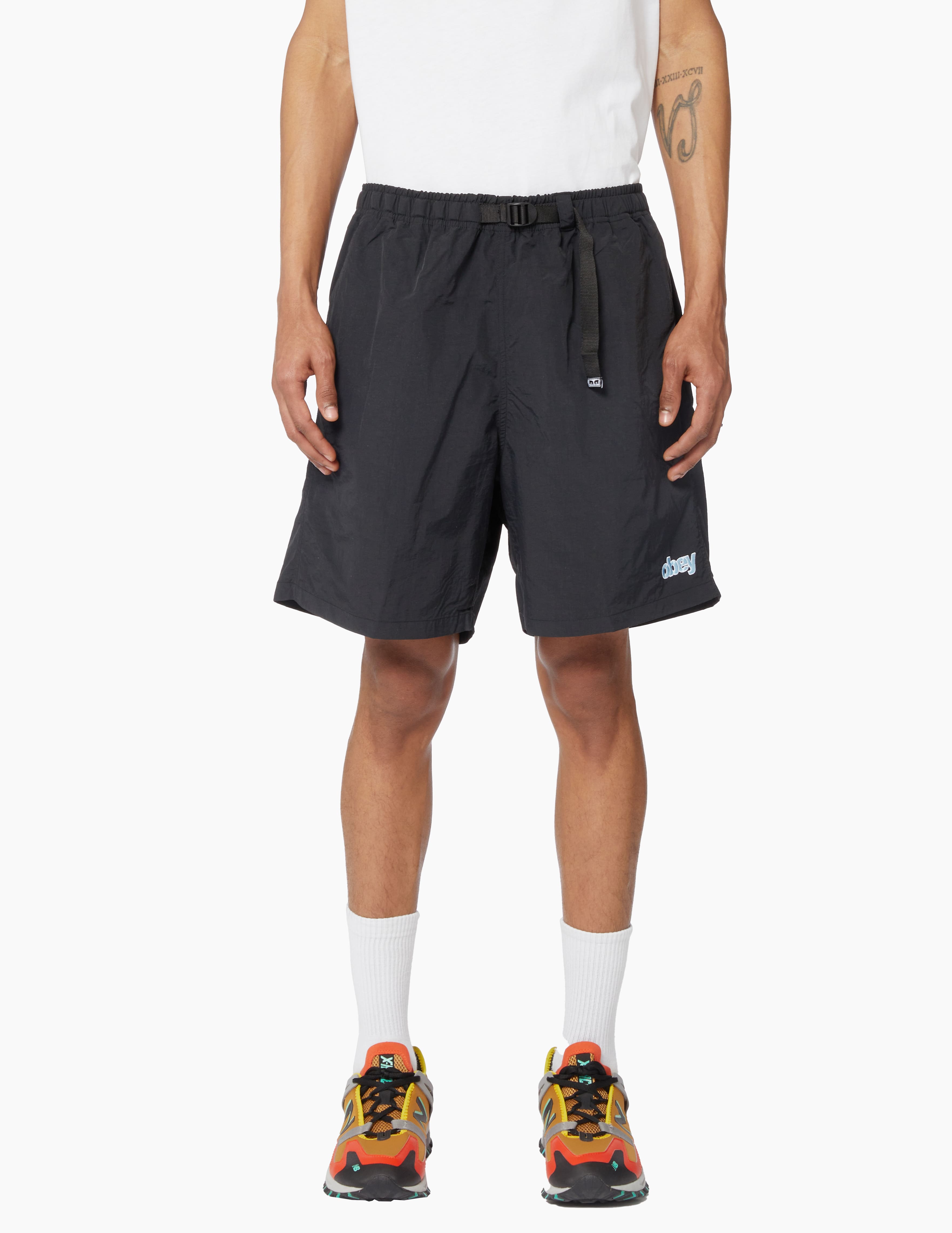Shop Obey Easy peak web shorts on Rinascente