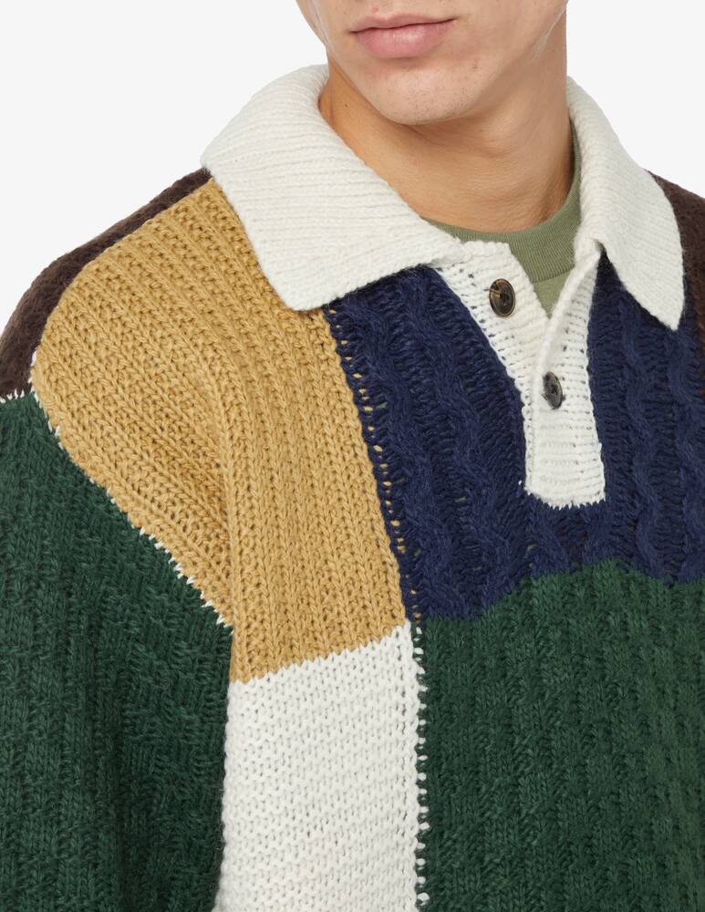 rinascente Obey Polo maniche lunghe patchwork