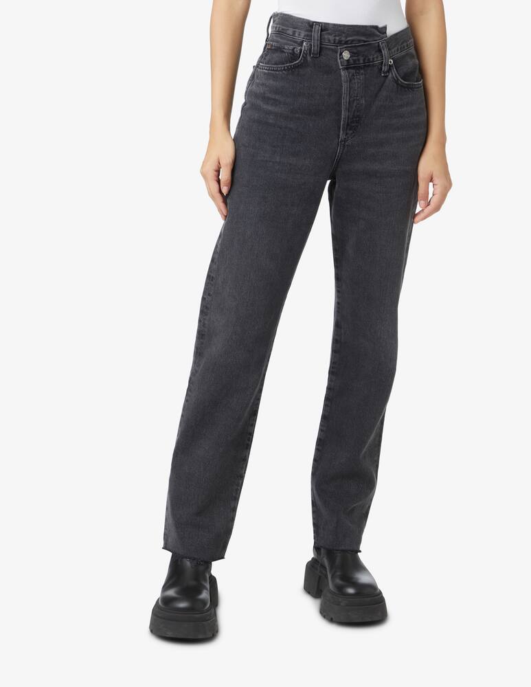Agolde Criss cross straight in shambles jeans - Black - picture 2