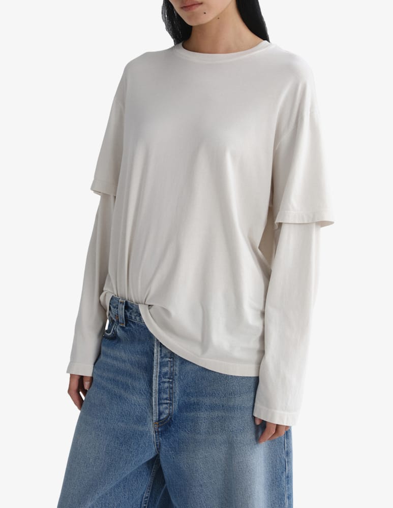 rinascente Agolde Lois layered long-sleeve t-shirt