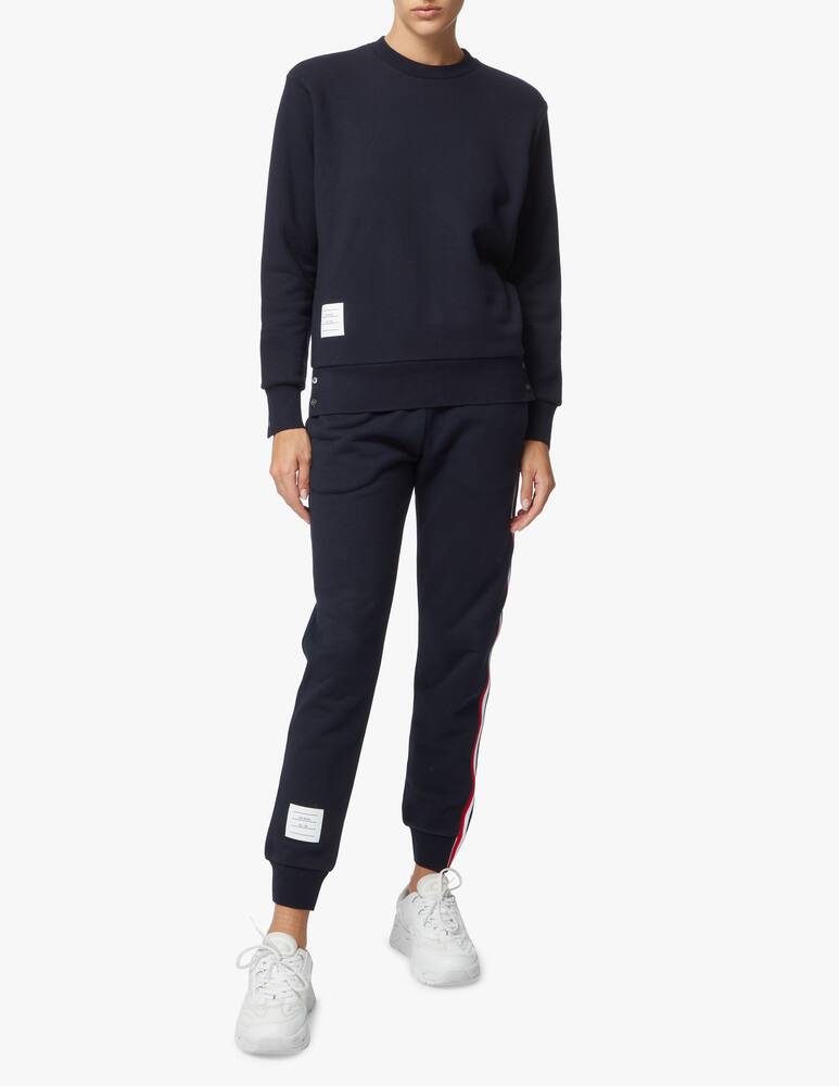 Thom Browne Felpa girocollo con righe retro - Nero - immagine 2