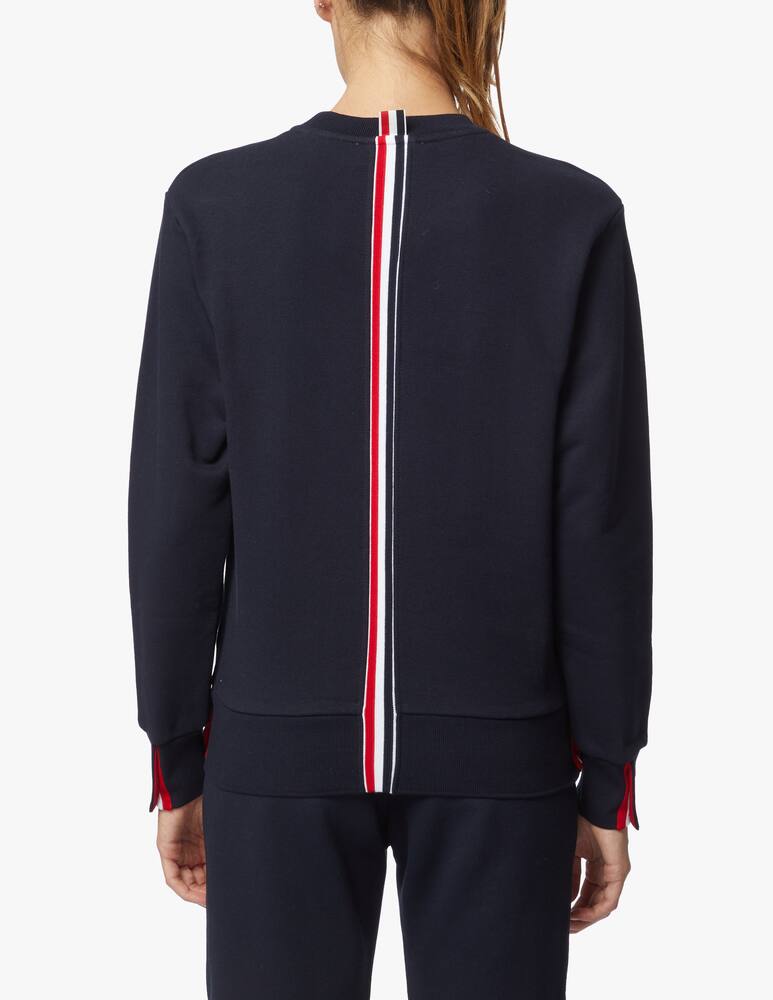 Thom Browne Felpa girocollo con righe retro - Nero - immagine 3