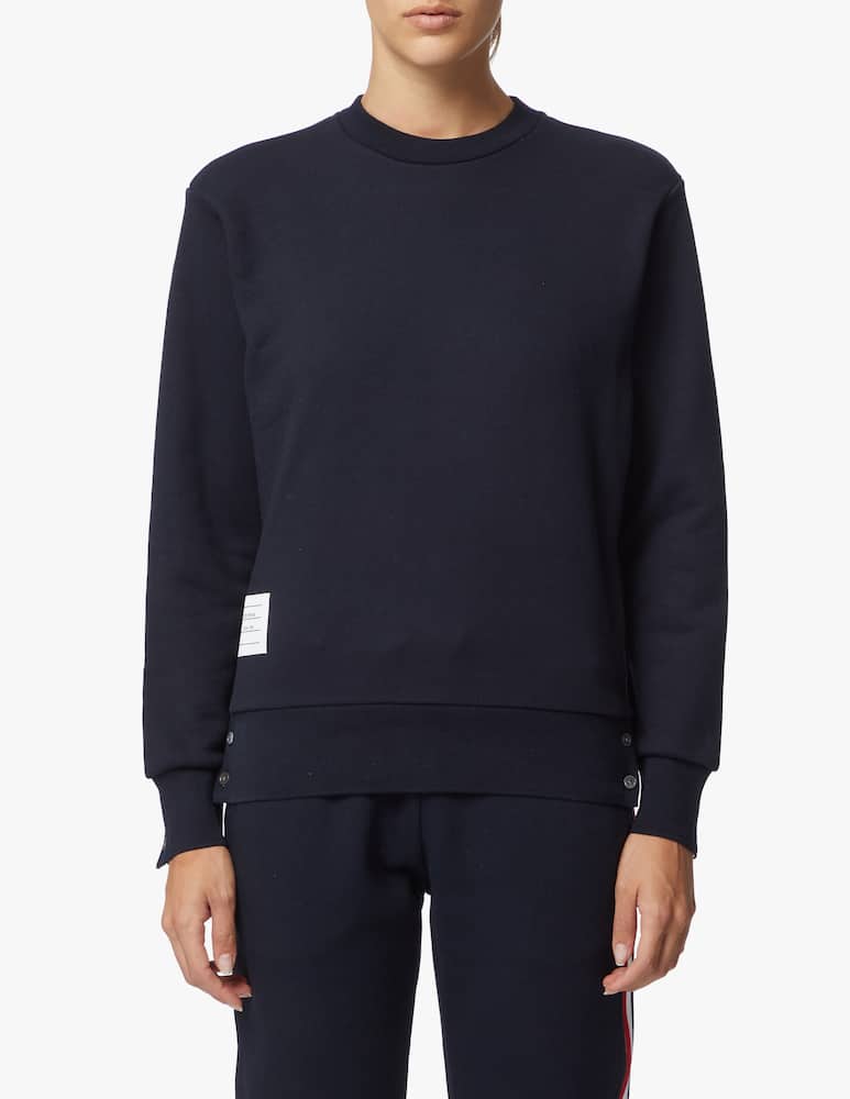 Thom Browne Felpa girocollo con righe retro - Nero - immagine 1