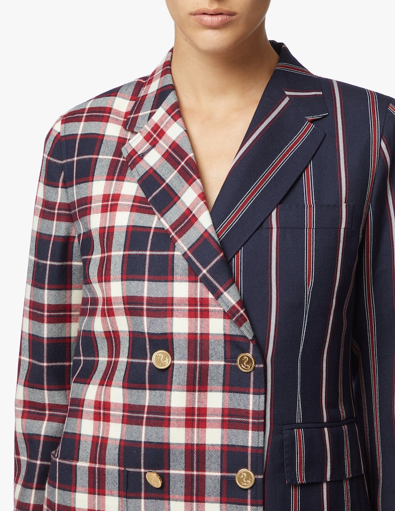 rinascente Thom Browne Blazer in lana con stampa tartan check