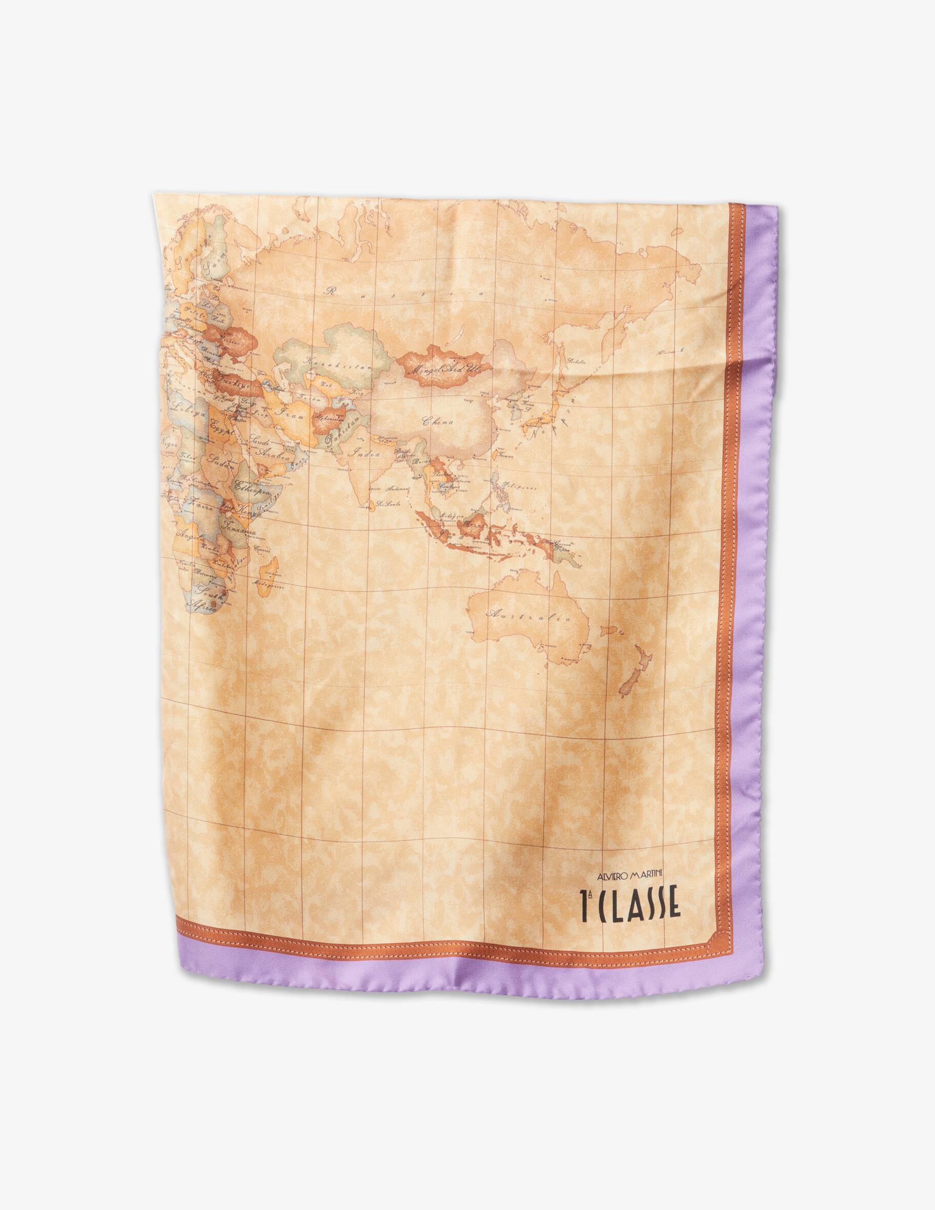 Foulard En Soie ALVIERO MARTINI Vintage - 50 X 51 Cm - Marron - Occasion - Tour De Cou élégant