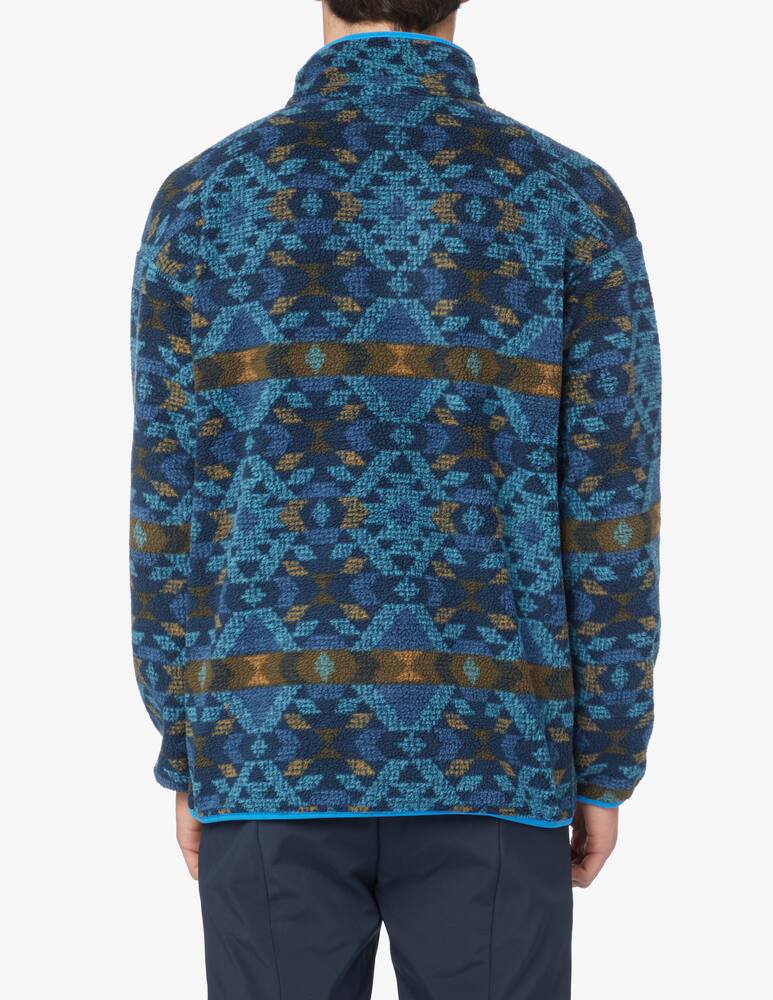 rinascente Columbia Neck bottons geo print fleece