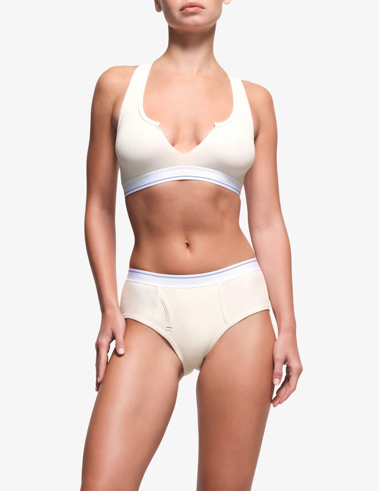 rinascente SKIMS Cotton rib slit neck bralette