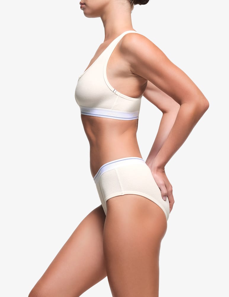 rinascente SKIMS Cotton rib slit neck bralette