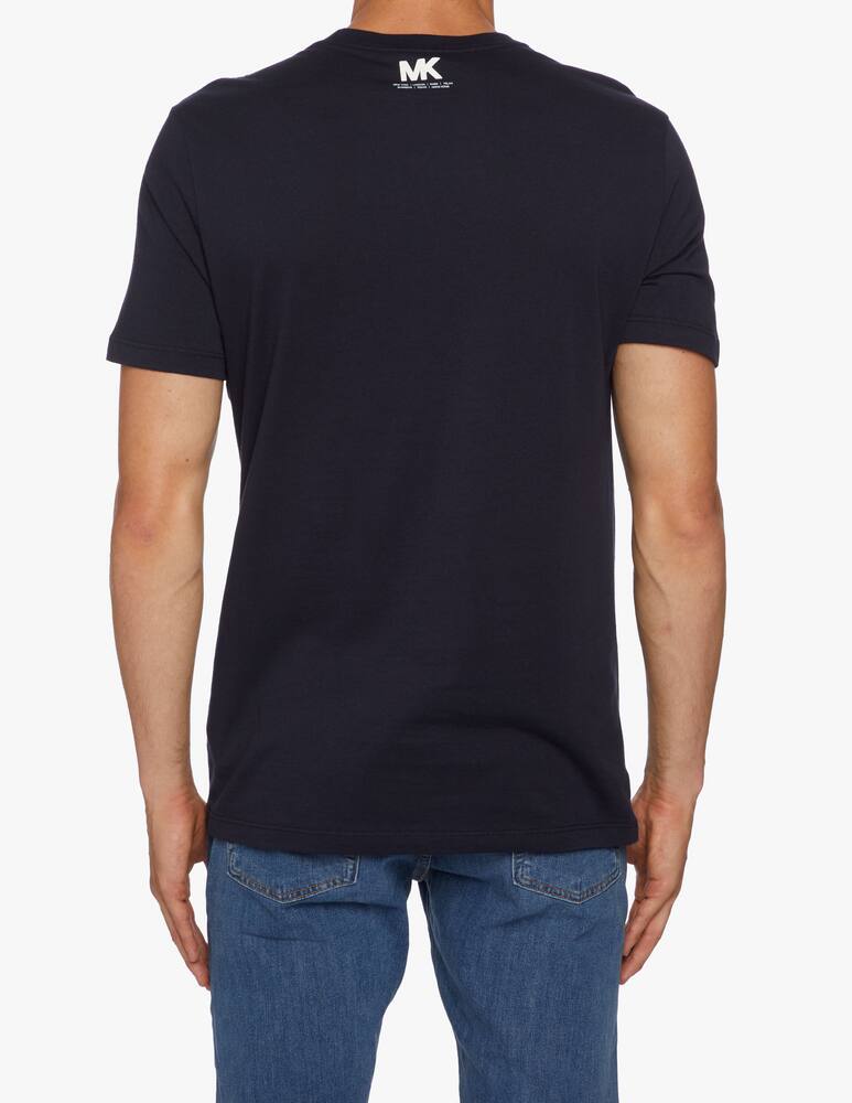 rinascente Michael Kors T-shirt con logo occhiale aviator e stampa tropicale