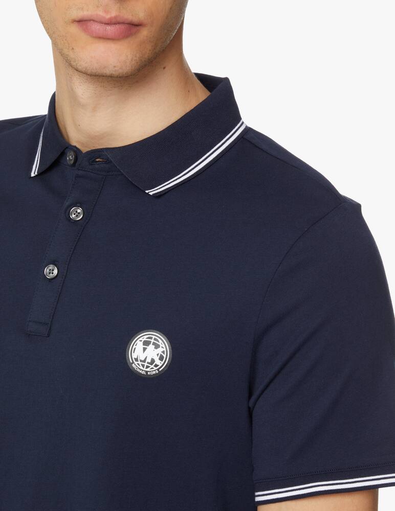 rinascente Michael Kors Short sleeve polo logo globe - blue