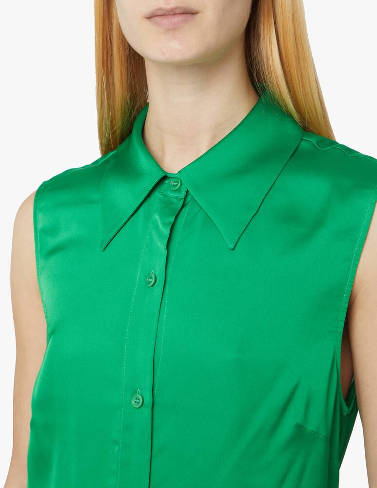 rinascente Apparis Abito mini senza maniche in seta vegana - verde